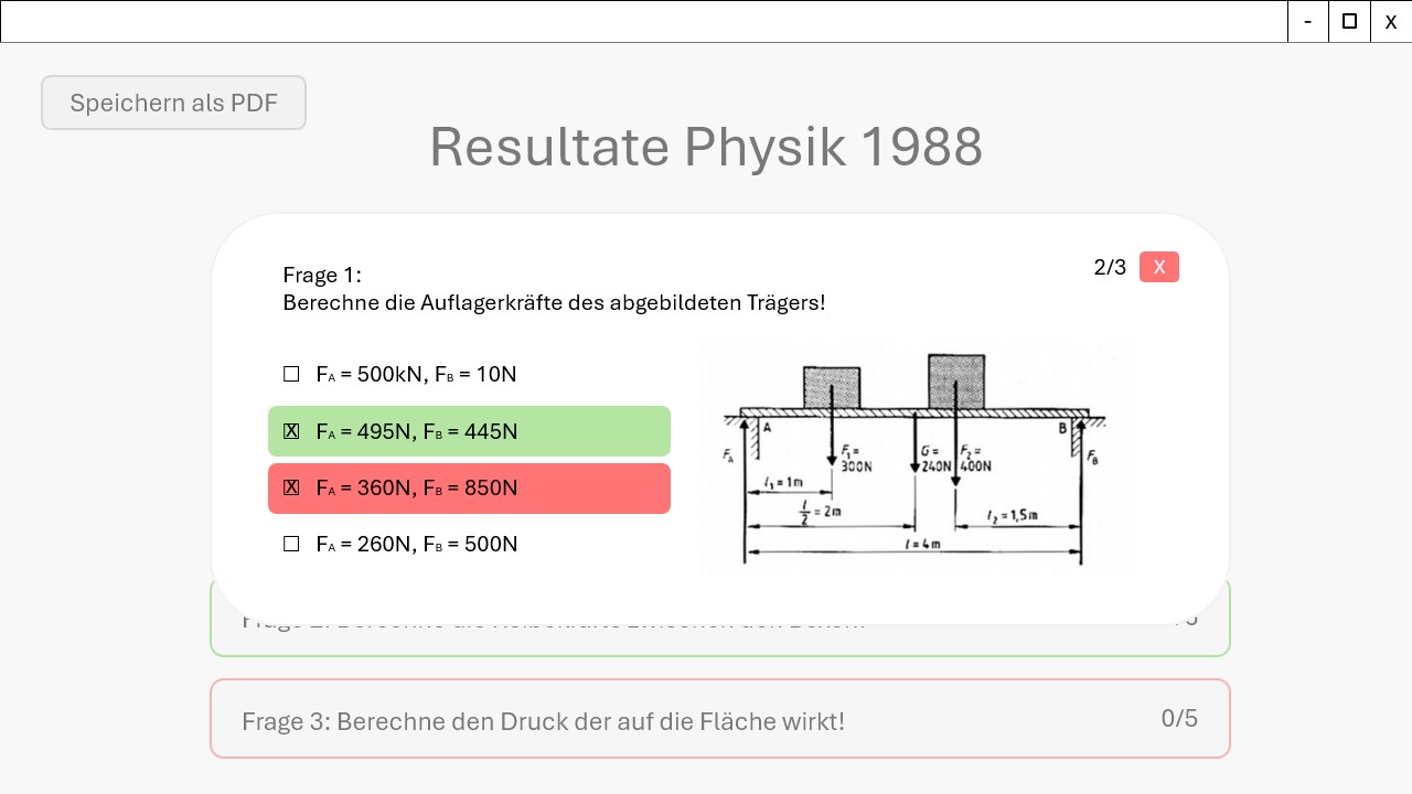 test resultate antwort anschauen